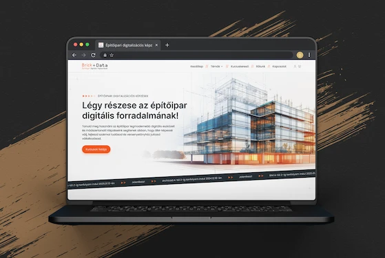 Brick+Data akadémia weboldal mockup