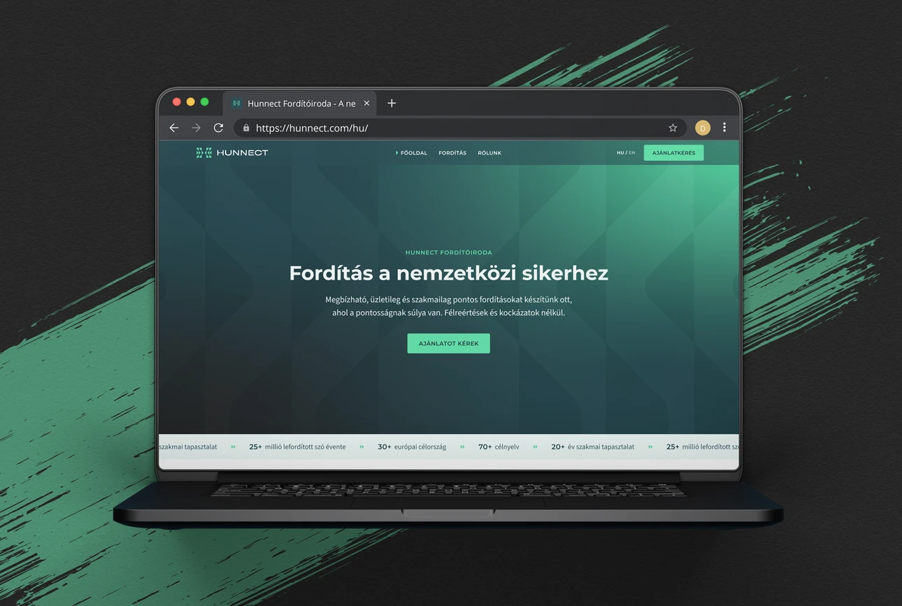Hunnect fordítóiroda új weboldala