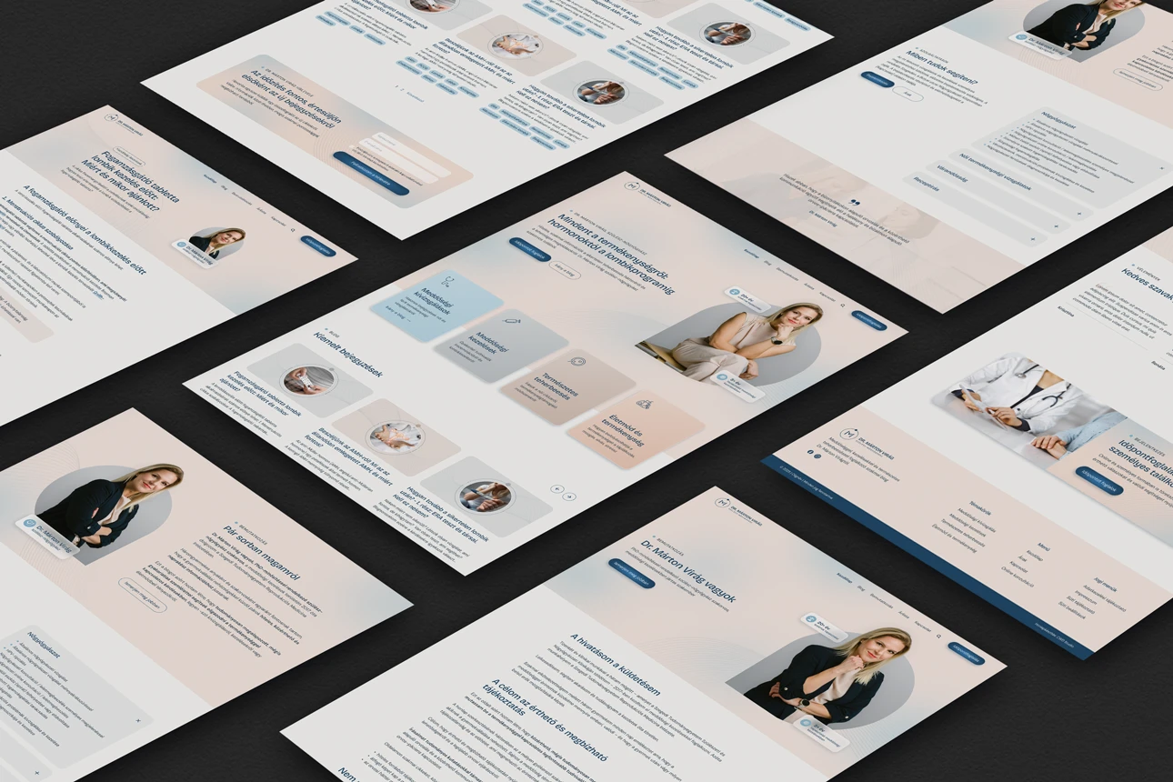 Dr. Márton Virág weboldalának aloldalai