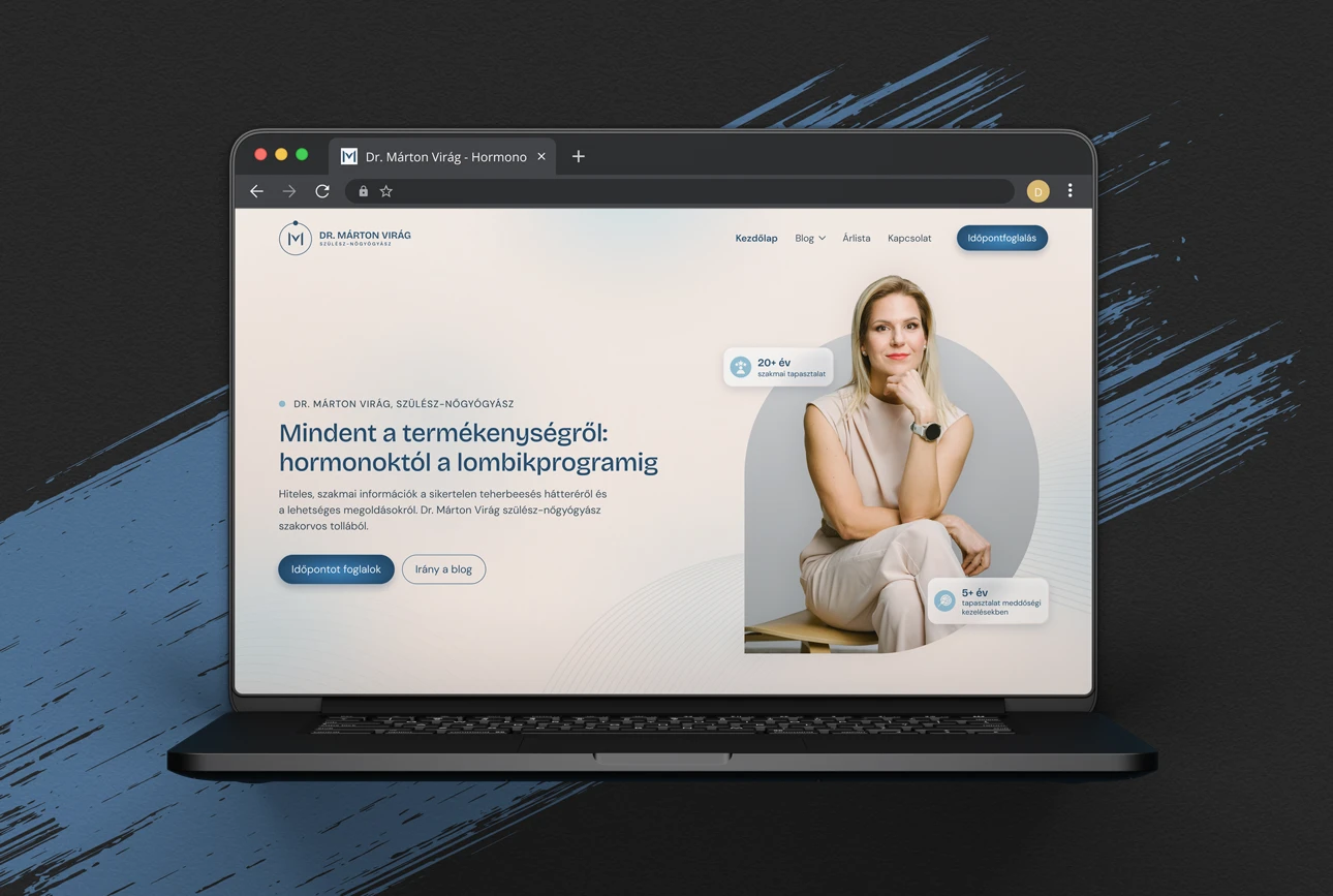 Dr. Márton Virág weboldal mockup
